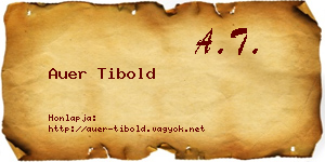 Auer Tibold névjegykártya